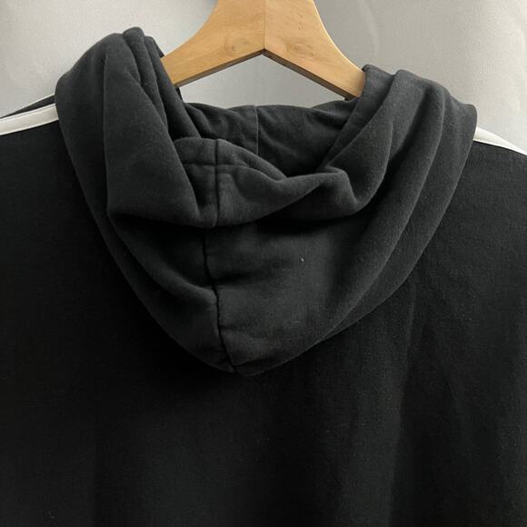 Adidas Women's MEDIUM Black Striped Long Sleeve Pullover Hoodie Sweater - Picture 4 of 11